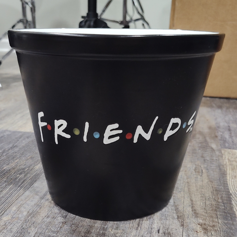 RARE Warner Brothers Friends Series Licensed Ceramic Popcorn Bucket Bowl